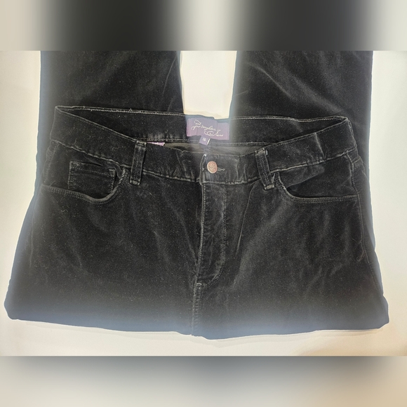 NYDJ Velvet Pants Size 16 Black Bootcut Gothic Inspired High Rise Velour Bottoms - Picture 6 of 9